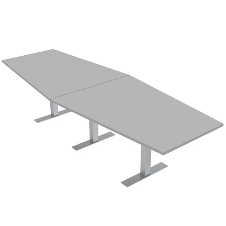 Skutchi Designs 45 in W, 144 in L, 29 in H, Engineered Wood Top, Grey HAR-HEX.IR-46x143-T-XD01